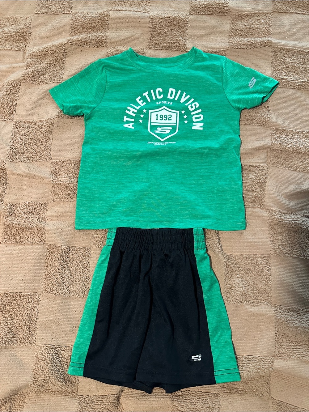 Skechers Green and Black Athletic Division Kids Matching Set